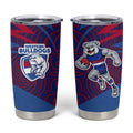 Western Bulldogs Australian Football Tumbler Cup Tough Bulldog Mascot Art With Indigenous Pattern Art