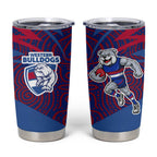 Western Bulldogs Australian Football Tumbler Cup Tough Bulldog Mascot Art With Indigenous Pattern Art