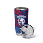 Western Bulldogs Australian Football Tumbler Cup Tough Bulldog Mascot Art With Indigenous Pattern Art