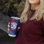Western Bulldogs Australian Football Tumbler Cup Tough Bulldog Mascot Art With Indigenous Pattern Art