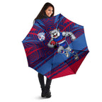Western Bulldogs Australian Football Umbrella Tough Bulldog Mascot Art With Indigenous Pattern Art