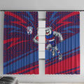 Western Bulldogs Australian Football Window Curtain Tough Bulldog Mascot Art With Indigenous Pattern Art