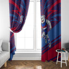 Western Bulldogs Australian Football Window Curtain Tough Bulldog Mascot Art With Indigenous Pattern Art