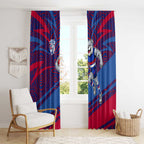 Western Bulldogs Australian Football Window Curtain Tough Bulldog Mascot Art With Indigenous Pattern Art