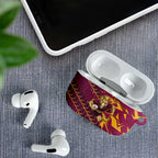 Brisbane Broncos Rugby AirPods Case Fierce Mascot Geometric Tribal Art