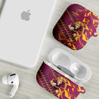 Brisbane Broncos Rugby AirPods Case Fierce Mascot Geometric Tribal Art
