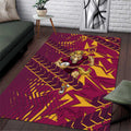 Brisbane Broncos Rugby Area Rug Fierce Mascot Geometric Tribal Art