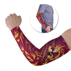Brisbane Broncos Rugby Arm Sleeves Fierce Mascot Geometric Tribal Art