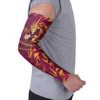 Brisbane Broncos Rugby Arm Sleeves Fierce Mascot Geometric Tribal Art