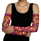 Brisbane Broncos Rugby Arm Sleeves Fierce Mascot Geometric Tribal Art