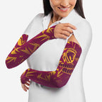 Brisbane Broncos Rugby Arm Sleeves Fierce Mascot Geometric Tribal Art