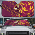 Brisbane Broncos Rugby Auto Sun Shade Fierce Mascot Geometric Tribal Art