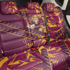Brisbane Broncos Rugby Back Car Seat Cover Fierce Mascot Geometric Tribal Art