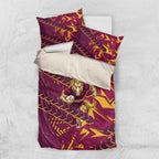 Brisbane Broncos Rugby Bedding Set Fierce Mascot Geometric Tribal Art