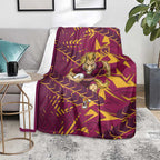 Brisbane Broncos Rugby Blanket Fierce Mascot Geometric Tribal Art