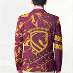 Brisbane Broncos Rugby Blazer Fierce Mascot Geometric Tribal Art