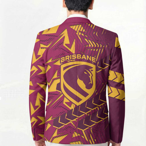 Brisbane Broncos Rugby Blazer Fierce Mascot Geometric Tribal Art