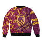 Brisbane Broncos Rugby Bomber Jacket Fierce Mascot Geometric Tribal Art