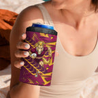 Brisbane Broncos Rugby 4 in 1 Can Cooler Tumbler Fierce Mascot Geometric Tribal Art