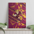 Brisbane Broncos Rugby Canvas Wall Art Fierce Mascot Geometric Tribal Art