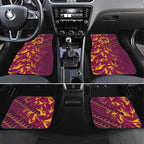 Brisbane Broncos Rugby Car Mats Fierce Mascot Geometric Tribal Art