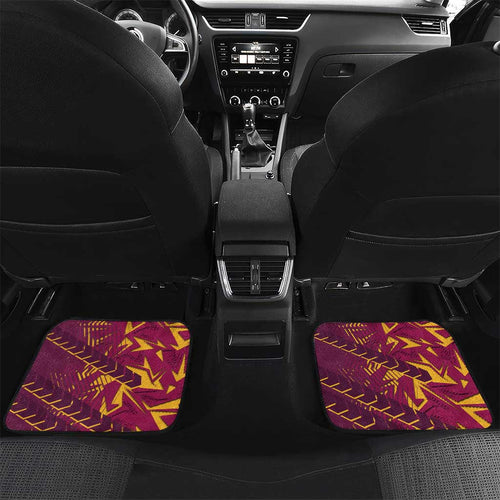 Brisbane Broncos Rugby Car Mats Fierce Mascot Geometric Tribal Art