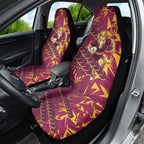 Brisbane Broncos Rugby Car Seat Cover Fierce Mascot Geometric Tribal Art