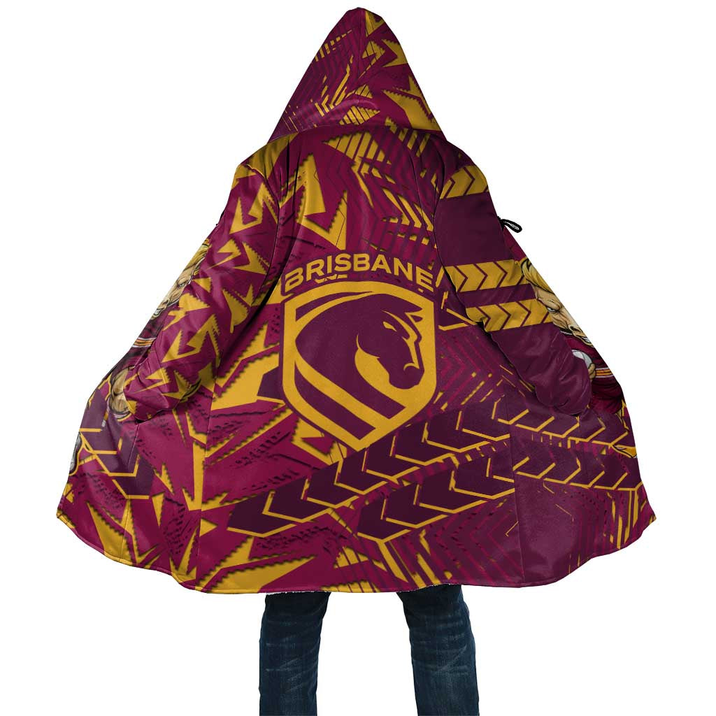 Brisbane Broncos Rugby Cloak Fierce Mascot Geometric Tribal Art