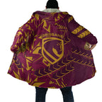 Brisbane Broncos Rugby Cloak Fierce Mascot Geometric Tribal Art