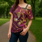 Brisbane Broncos Rugby Cross Shoulder Shirt Fierce Mascot Geometric Tribal Art