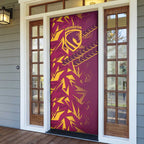 Brisbane Broncos Rugby Door Cover Fierce Mascot Geometric Tribal Art