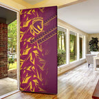 Brisbane Broncos Rugby Door Cover Fierce Mascot Geometric Tribal Art