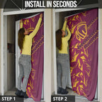 Brisbane Broncos Rugby Door Cover Fierce Mascot Geometric Tribal Art