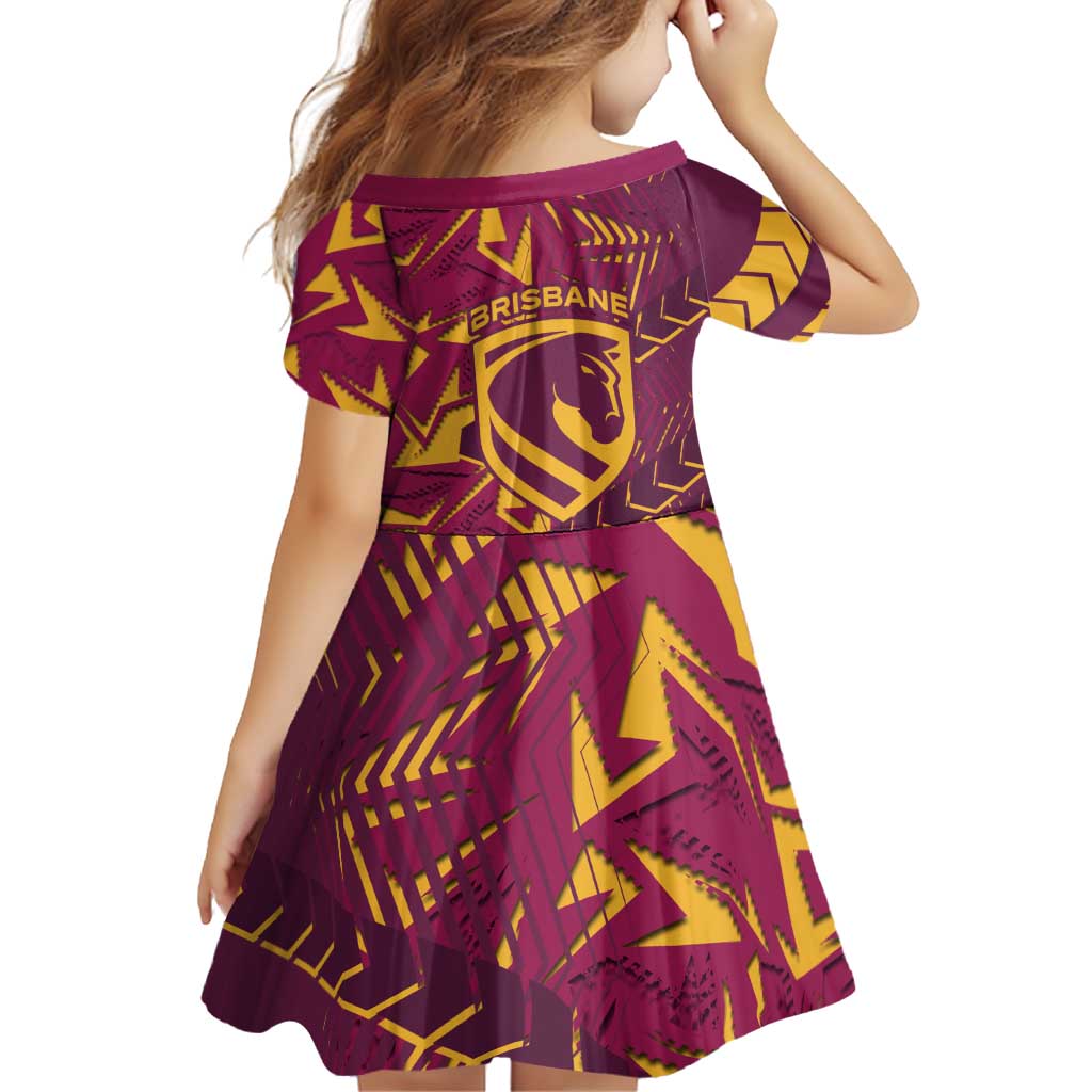 Brisbane Broncos Rugby Family Matching Puletasi and Hawaiian Shirt Fierce Mascot Geometric Tribal Art