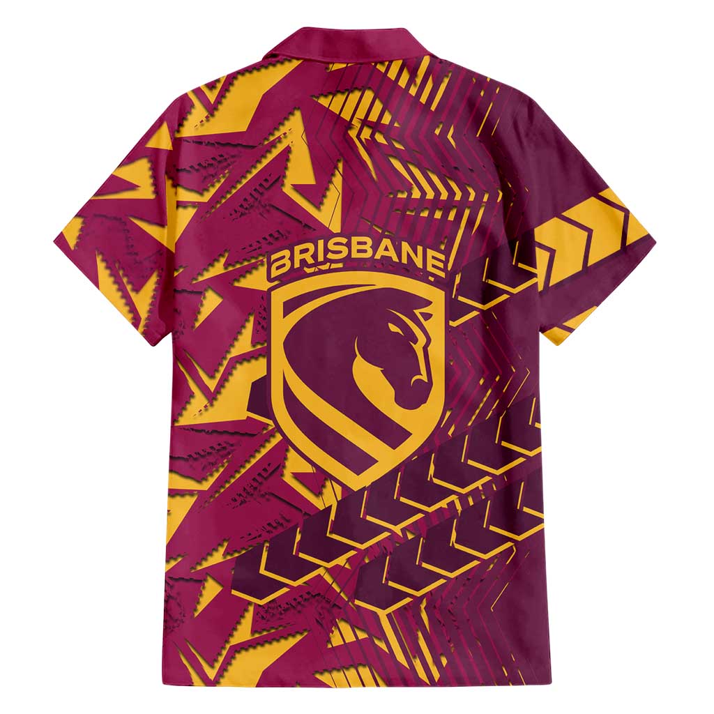 Brisbane Broncos Rugby Family Matching Puletasi and Hawaiian Shirt Fierce Mascot Geometric Tribal Art