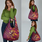 Brisbane Broncos Rugby Grocery Bag Fierce Mascot Geometric Tribal Art