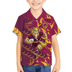 Brisbane Broncos Rugby Hawaiian Shirt Fierce Mascot Geometric Tribal Art