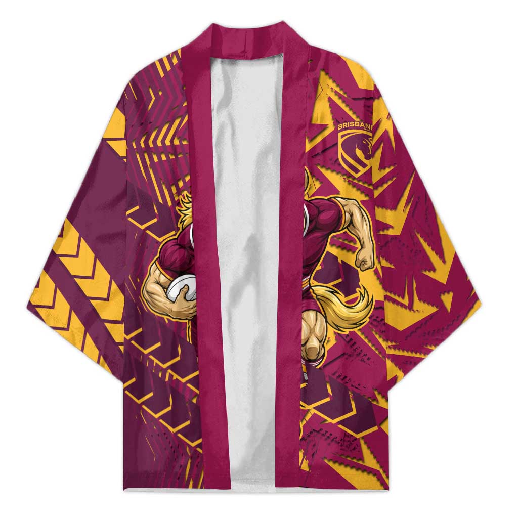 Brisbane Broncos Rugby Kimono Fierce Mascot Geometric Tribal Art