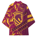 Brisbane Broncos Rugby Kimono Fierce Mascot Geometric Tribal Art