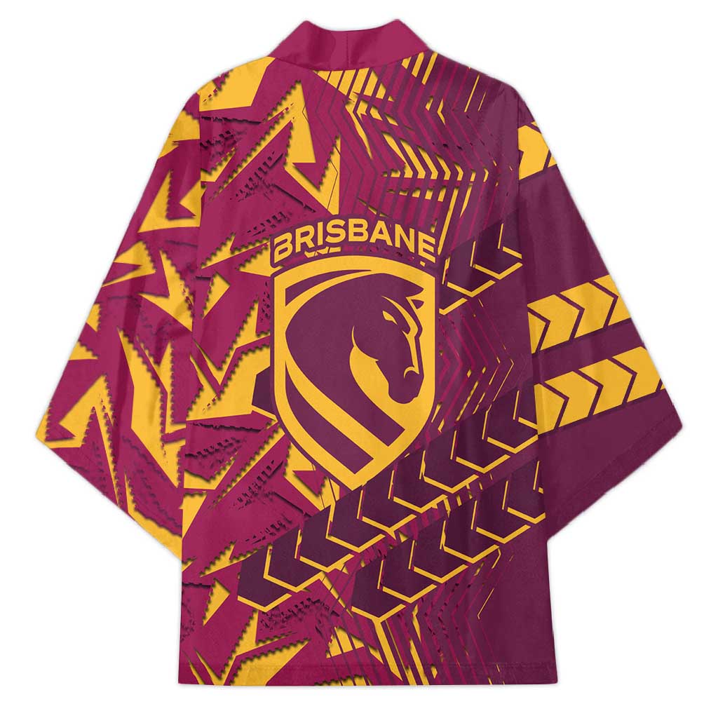 Brisbane Broncos Rugby Kimono Fierce Mascot Geometric Tribal Art