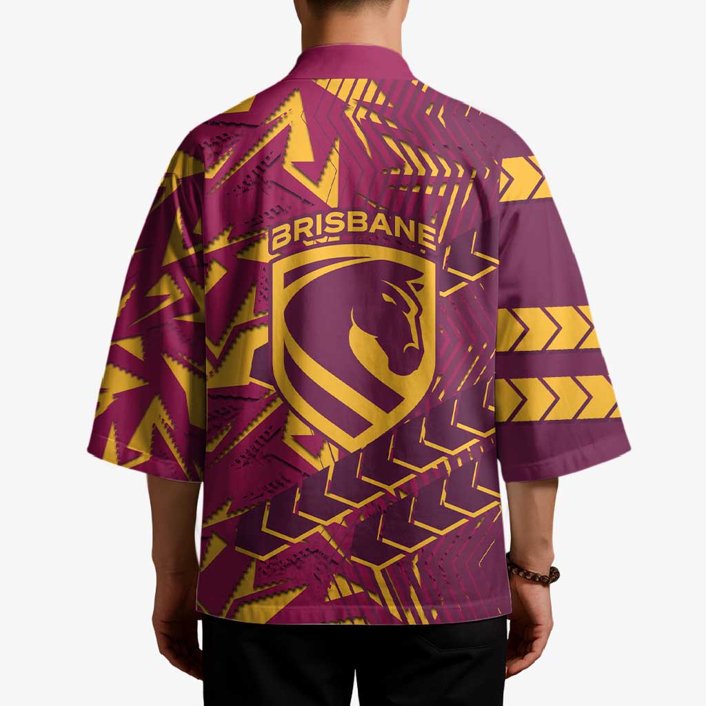 Brisbane Broncos Rugby Kimono Fierce Mascot Geometric Tribal Art