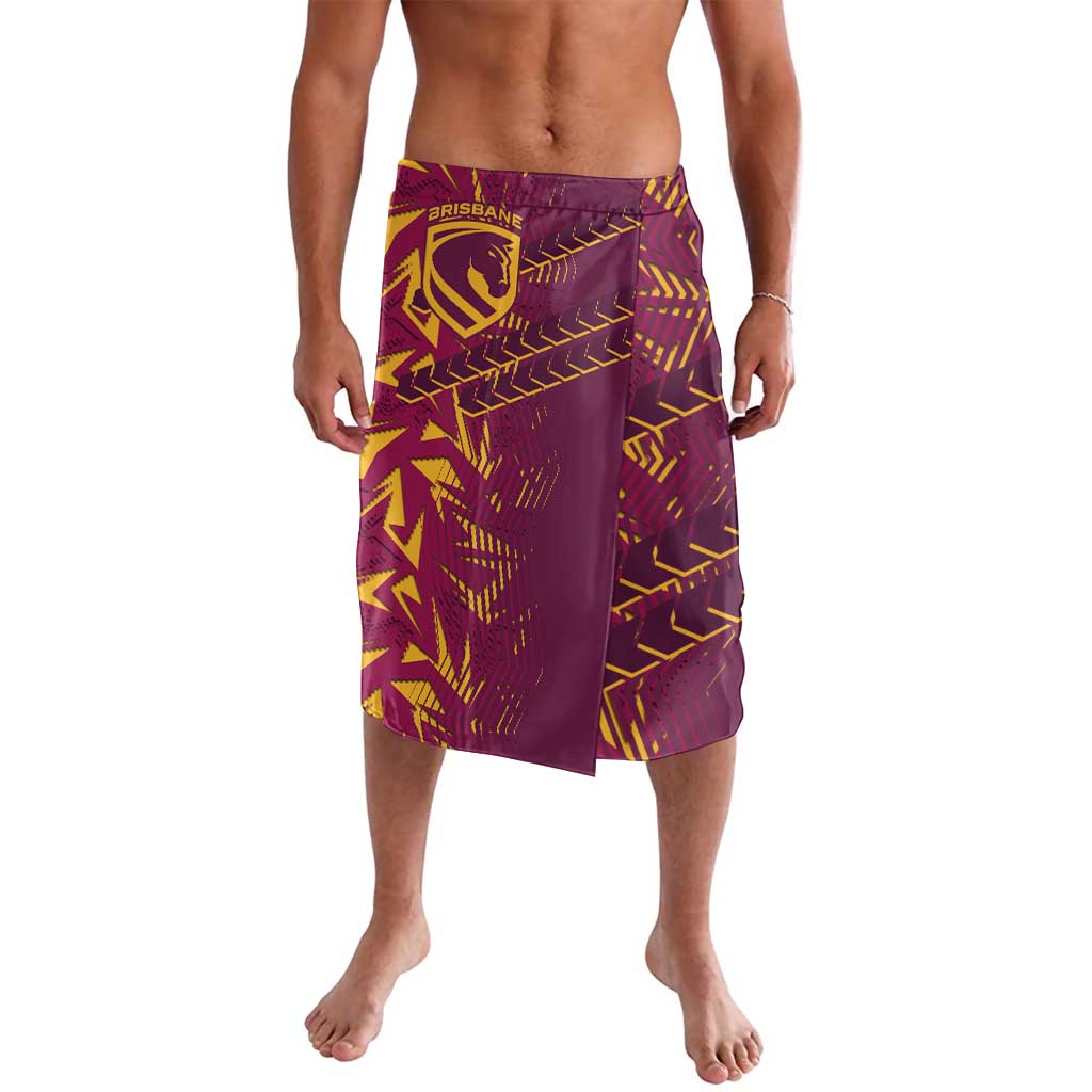 Brisbane Broncos Rugby Lavalava Fierce Mascot Geometric Tribal Art