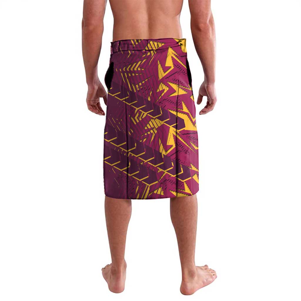 Brisbane Broncos Rugby Lavalava Fierce Mascot Geometric Tribal Art