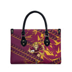Brisbane Broncos Rugby Leather Bag Fierce Mascot Geometric Tribal Art