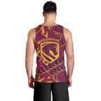 Brisbane Broncos Rugby Men Tank Top Fierce Mascot Geometric Tribal Art