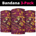 Brisbane Broncos Rugby Neck Gaiter Fierce Mascot Geometric Tribal Art