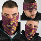 Brisbane Broncos Rugby Neck Gaiter Fierce Mascot Geometric Tribal Art