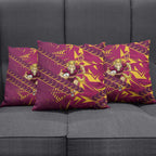 Brisbane Broncos Rugby Pillow Cover Fierce Mascot Geometric Tribal Art