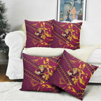 Brisbane Broncos Rugby Pillow Cover Fierce Mascot Geometric Tribal Art