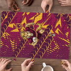 Brisbane Broncos Rugby Puzzle Fierce Mascot Geometric Tribal Art